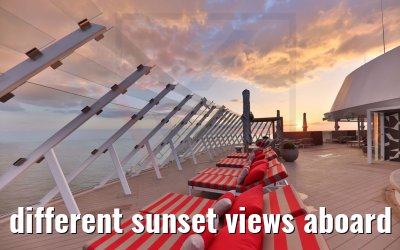 different sunset views aboard Celebrity Beyond