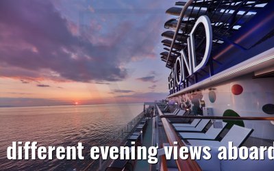different evening views aboard Celebrity Beyond