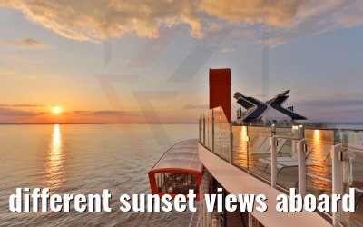 different sunset views aboard Celebrity Beyond