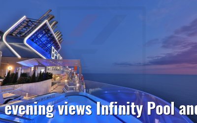 evening views Infinity Pool and Sunset Bar Celebrity Beyond