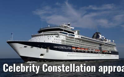 Celebrity Constellation approaching port of Warnemuende 22. July 2014