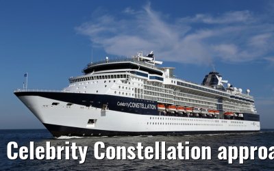 Celebrity Constellation approaching port of Warnemuende 22. July 2014