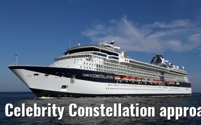 Celebrity Constellation approaching port of Warnemuende 22. July 2014