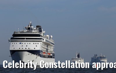 Celebrity Constellation approaching port of Warnemuende 22. July 2014