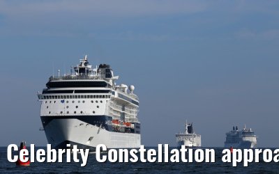 Celebrity Constellation approaching port of Warnemuende 22. July 2014