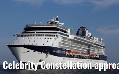 Celebrity Constellation approaching port of Warnemuende 22. July 2014