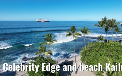 Celebrity Edge and beach Kailua-Kona 01.10.2024 morning view
