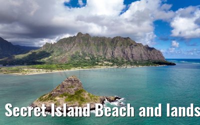Secret Island Beach and landscape Oahu Hawaii 07.10.2024
