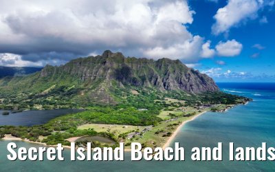Secret Island Beach and landscape Oahu Hawaii 07.10.2024