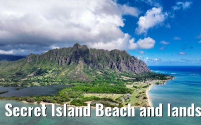 Secret Island Beach and landscape Oahu Hawaii 07.10.2024