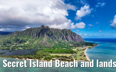 Secret Island Beach and landscape Oahu Hawaii 07.10.2024