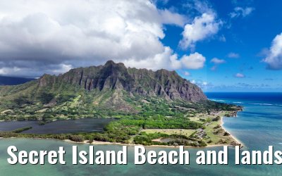 Secret Island Beach and landscape Oahu Hawaii 07.10.2024