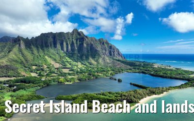 Secret Island Beach and landscape Oahu Hawaii 07.10.2024
