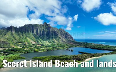 Secret Island Beach and landscape Oahu Hawaii 07.10.2024