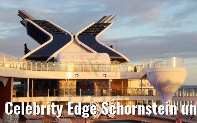 Celebrity Edge Schornstein und Pool / Photo: M. Barzantny