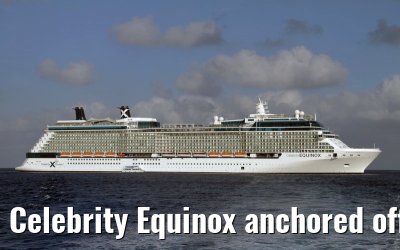 Celebrity Equinox anchored off the harbor of Grand Cayman, 27. January 2010