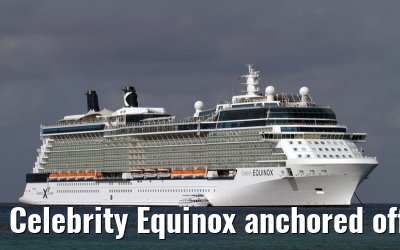 Celebrity Equinox anchored off the harbor of Grand Cayman, 27. January 2010
