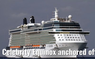 Celebrity Equinox anchored off the harbor of Grand Cayman, 27. January 2010