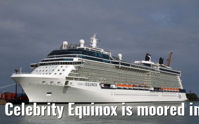 Celebrity Equinox is moored in the port of Puerto Limon, 31. January 2010