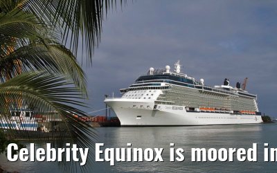 Celebrity Equinox is moored in the port of Puerto Limon, 31. January 2010