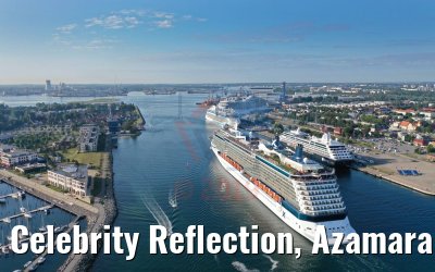 Celebrity Reflection, Azamara Journey, AIDAdiva, Regal Princess in Warnemünde 03.08.2019