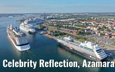 Celebrity Reflection, Azamara Journey, AIDAdiva, Regal Princess in Warnemünde 03.08.2019