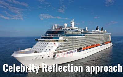 Celebrity Reflection approaching the port of Warnemuende 03.08.2019