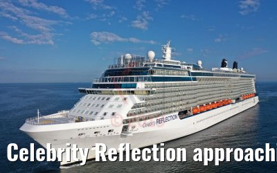 Celebrity Reflection approaching the port of Warnemuende 03.08.2019