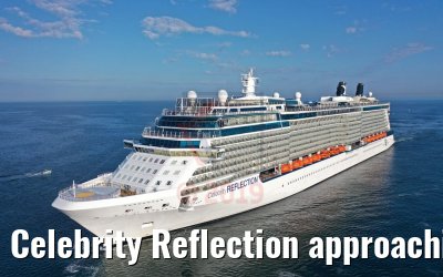 Celebrity Reflection approaching the port of Warnemuende 03.08.2019