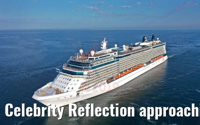 Celebrity Reflection approaching the port of Warnemuende 03.08.2019