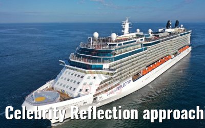 Celebrity Reflection approaching the port of Warnemuende 03.08.2019