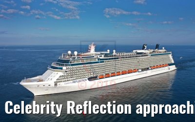 Celebrity Reflection approaching the port of Warnemuende 03.08.2019