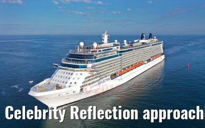 Celebrity Reflection approaching the port of Warnemuende 03.08.2019