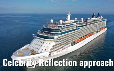 Celebrity Reflection approaching the port of Warnemuende 03.08.2019