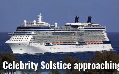 Celebrity Solstice approaching port of Nassau, Bahamas, 18. April 2009