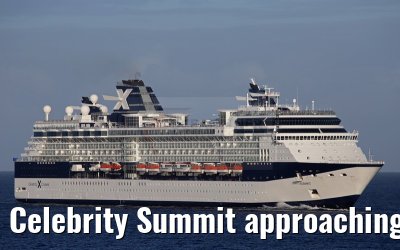 Celebrity Summit approaching port of Bridgetown 26.01.2015