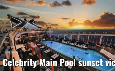 Celebrity Main Pool sunset view