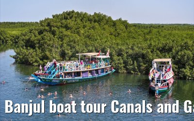 Banjul boat tour Canals and Gambia River panorama views