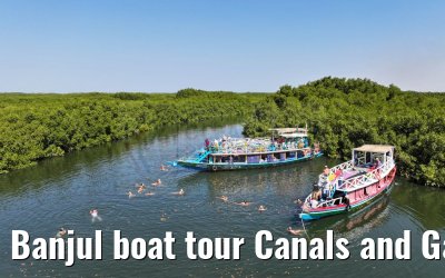 Banjul boat tour Canals and Gambia River panorama views