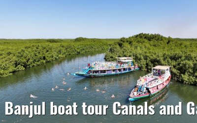 Banjul boat tour Canals and Gambia River panorama views