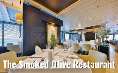 The Smoked Olive Restaurant Celestyal Journey evening set-up