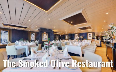 The Smoked Olive Restaurant Celestyal Journey evening set-up