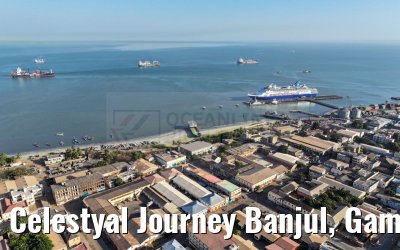 Celestyal Journey Banjul, Gambia city and ship view