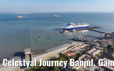 Celestyal Journey Banjul, Gambia city and ship view
