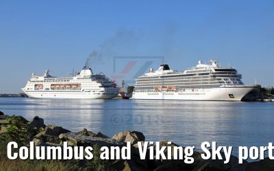 Columbus and Viking Sky port of Warnemuende 20.05.2018