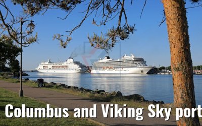 Columbus and Viking Sky port of Warnemuende 20.05.2018