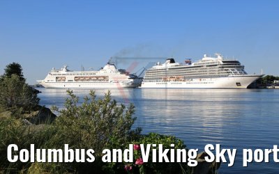 Columbus and Viking Sky port of Warnemuende 20.05.2018