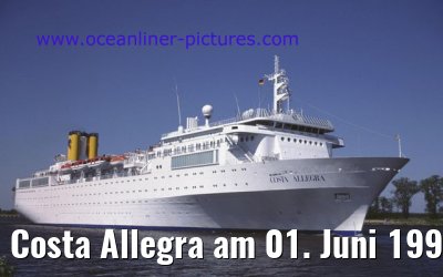 Costa Allegra am 01. Juni 1996 im Nord-Ostsee-Kanal
