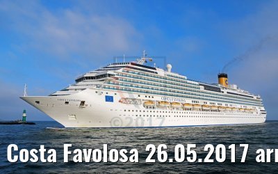 Costa Favolosa 26.05.2017 arriving Warnemünde