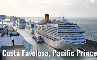 Costa Favolosa, Pacific Princess, AIDAblu, MSC Divina Civitavecchia 16.10.2020